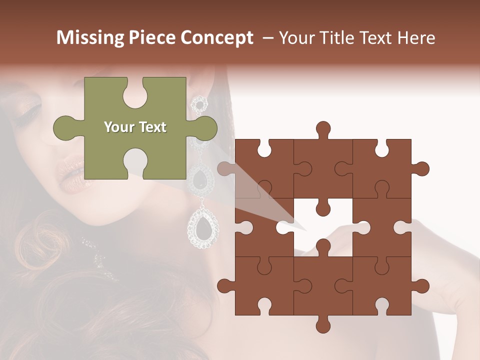 Woman Jewellery Brunette PowerPoint Template