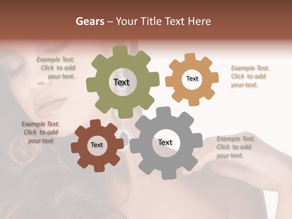 Woman Jewellery Brunette PowerPoint Template