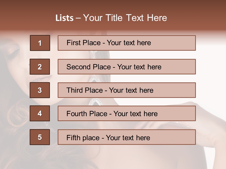 Woman Jewellery Brunette PowerPoint Template