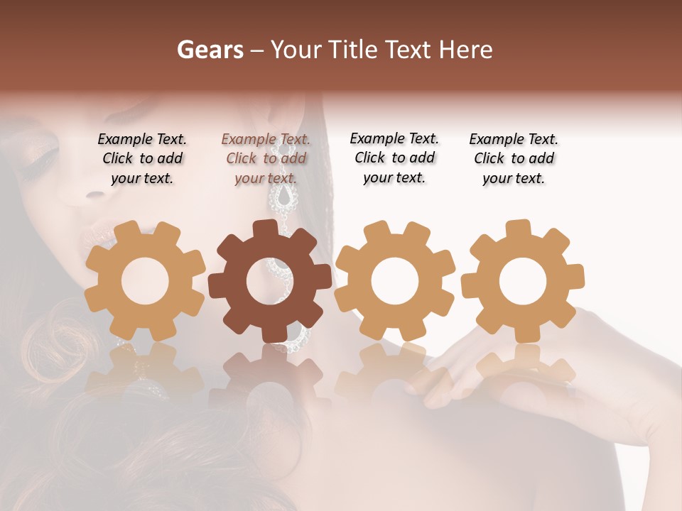 Woman Jewellery Brunette PowerPoint Template