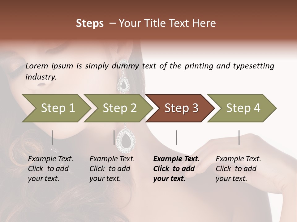 Woman Jewellery Brunette PowerPoint Template