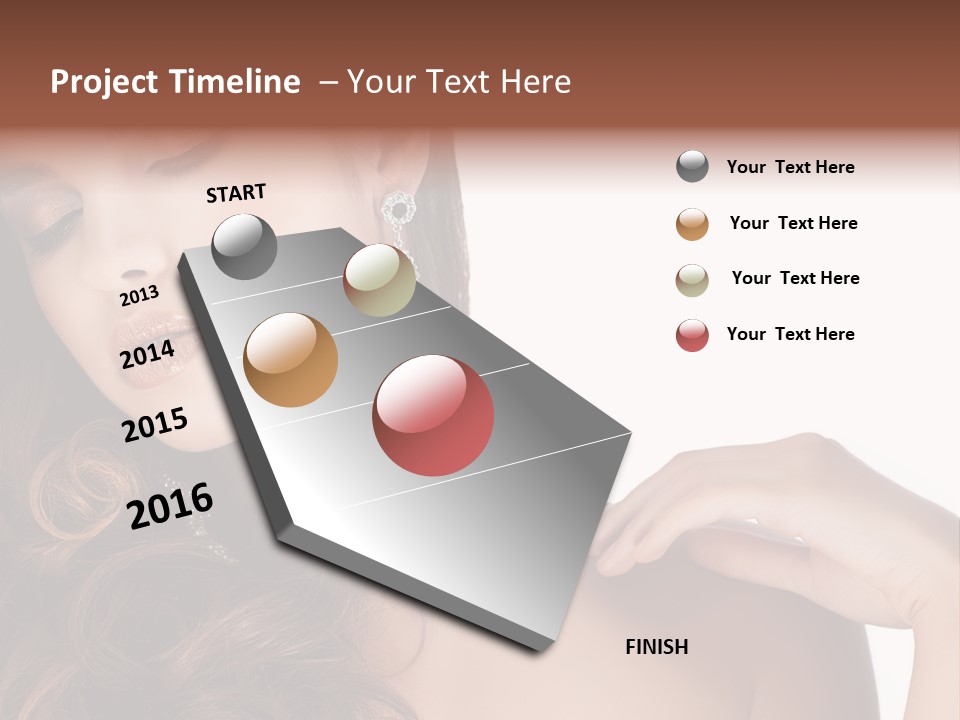 Woman Jewellery Brunette PowerPoint Template