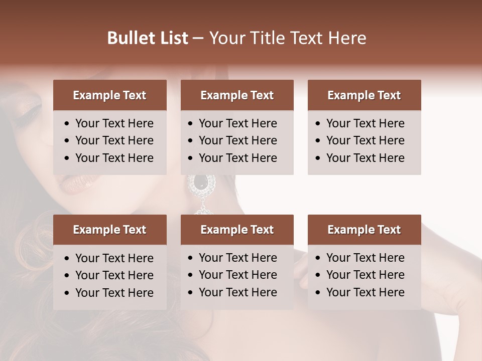 Woman Jewellery Brunette PowerPoint Template