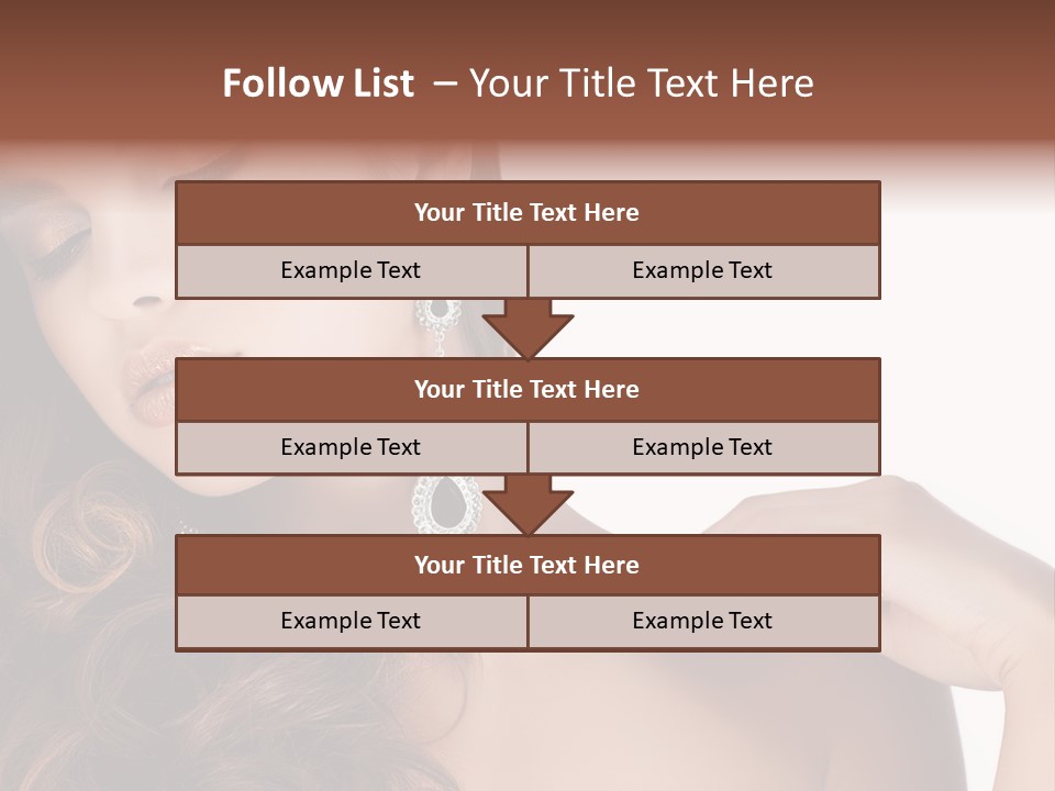 Woman Jewellery Brunette PowerPoint Template