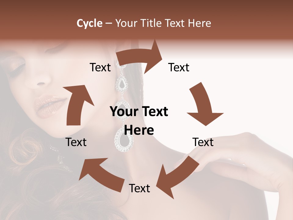 Woman Jewellery Brunette PowerPoint Template