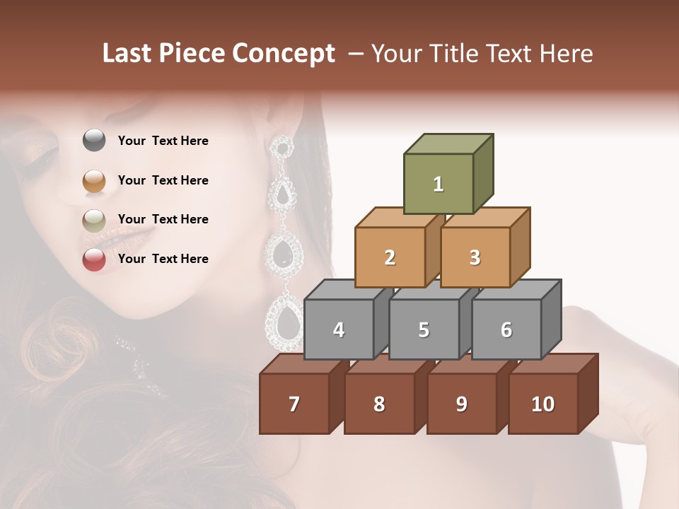 Woman Jewellery Brunette PowerPoint Template