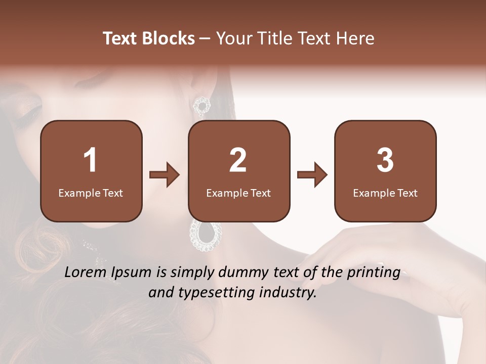 Woman Jewellery Brunette PowerPoint Template