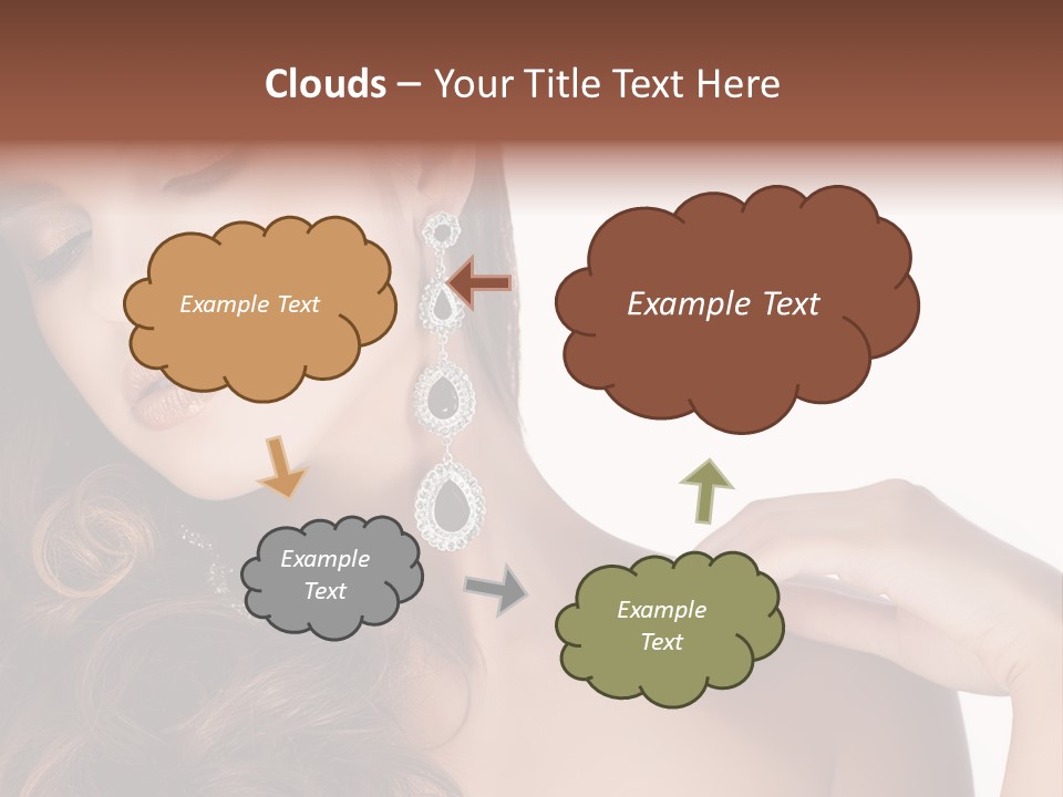 Woman Jewellery Brunette PowerPoint Template