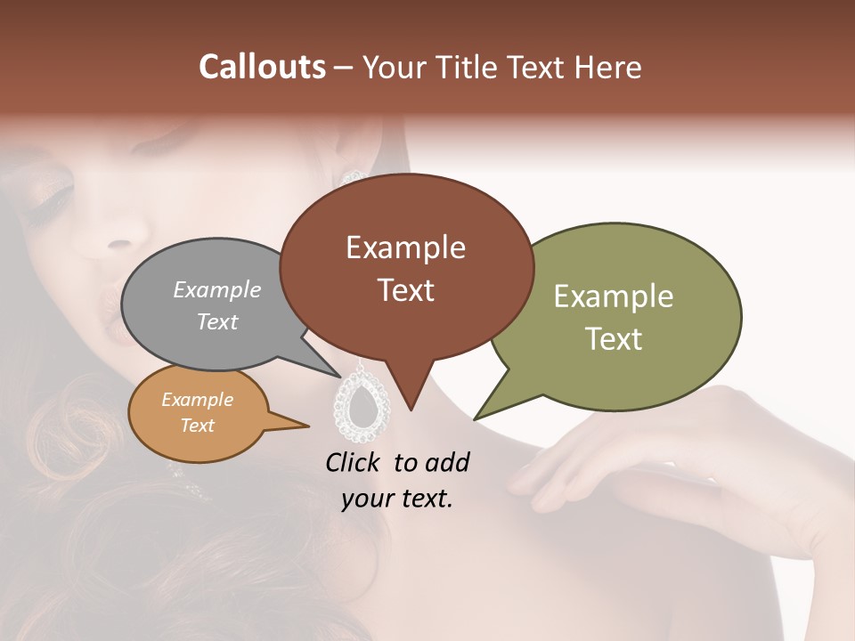 Woman Jewellery Brunette PowerPoint Template