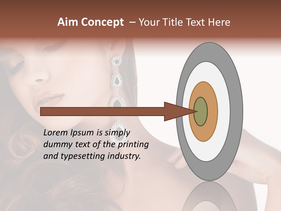 Woman Jewellery Brunette PowerPoint Template