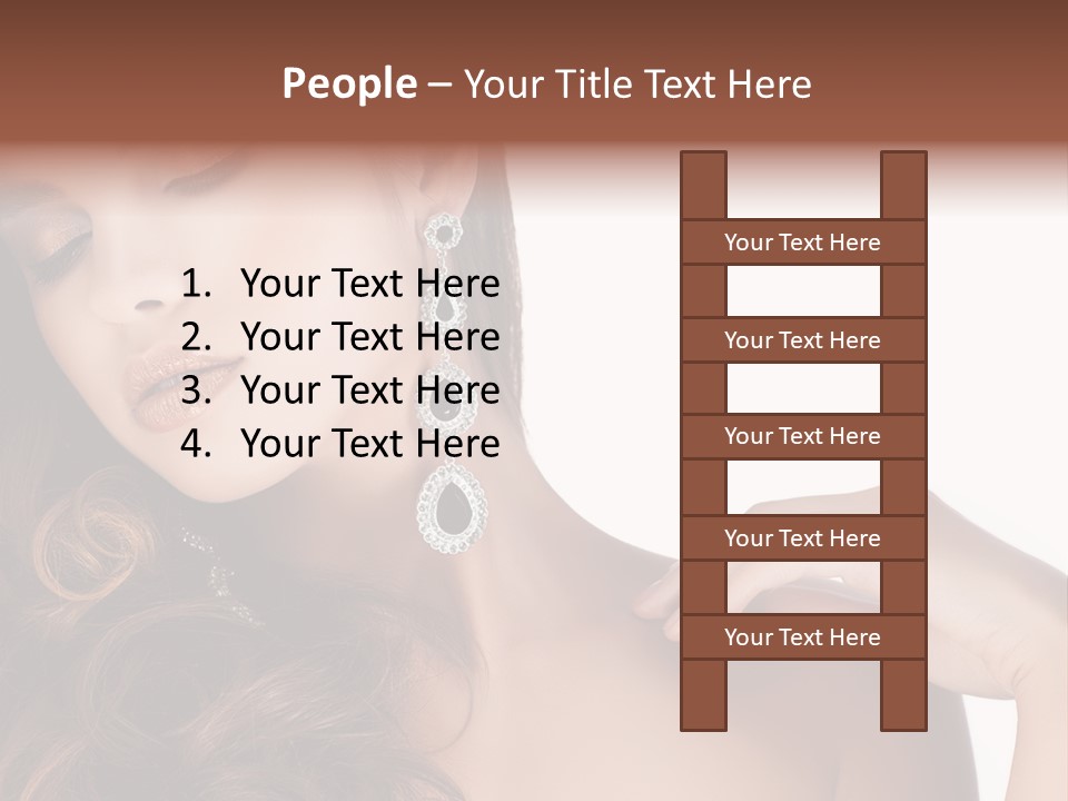 Woman Jewellery Brunette PowerPoint Template