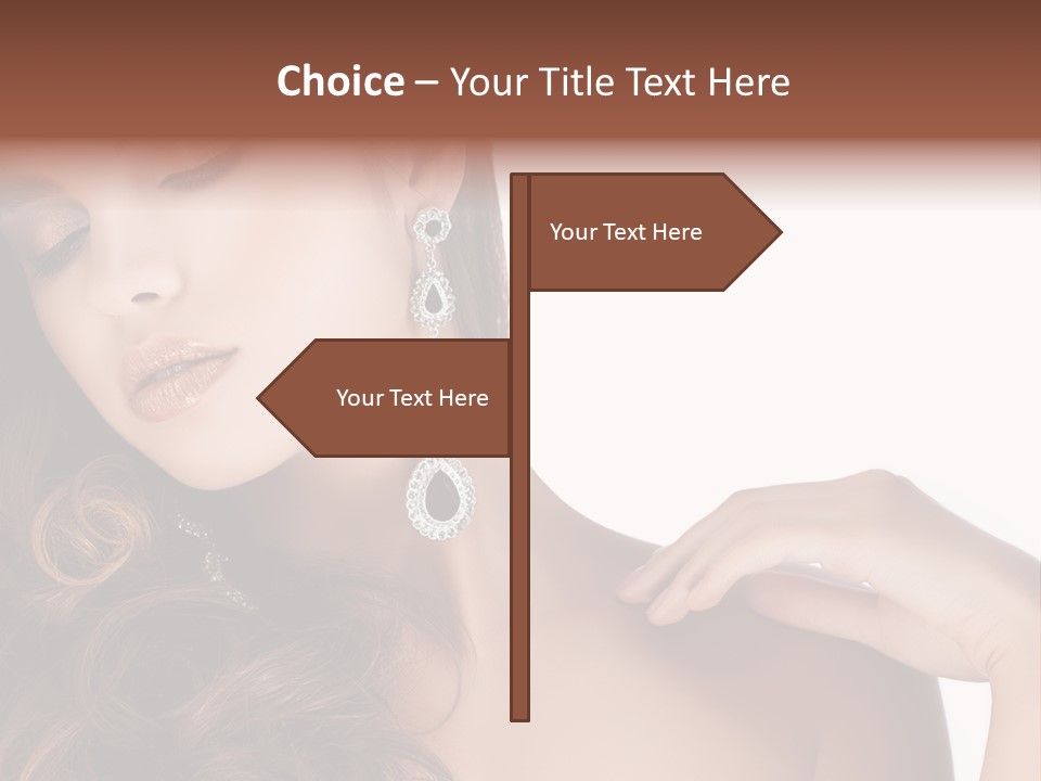 Woman Jewellery Brunette PowerPoint Template