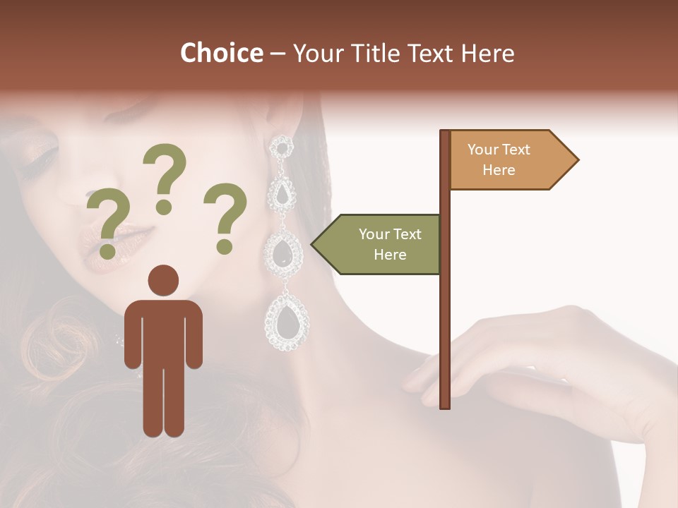 Woman Jewellery Brunette PowerPoint Template