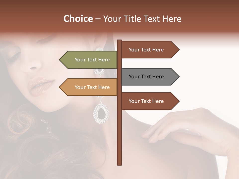 Woman Jewellery Brunette PowerPoint Template