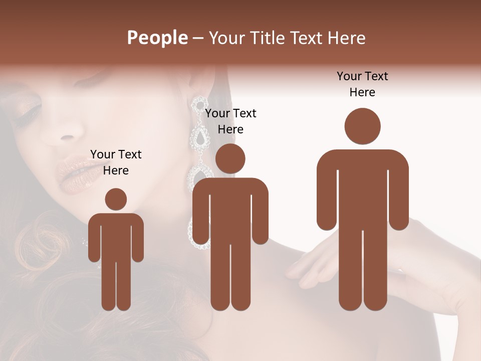 Woman Jewellery Brunette PowerPoint Template