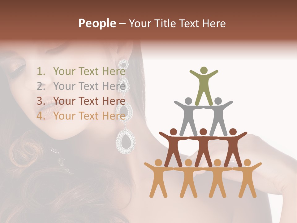 Woman Jewellery Brunette PowerPoint Template