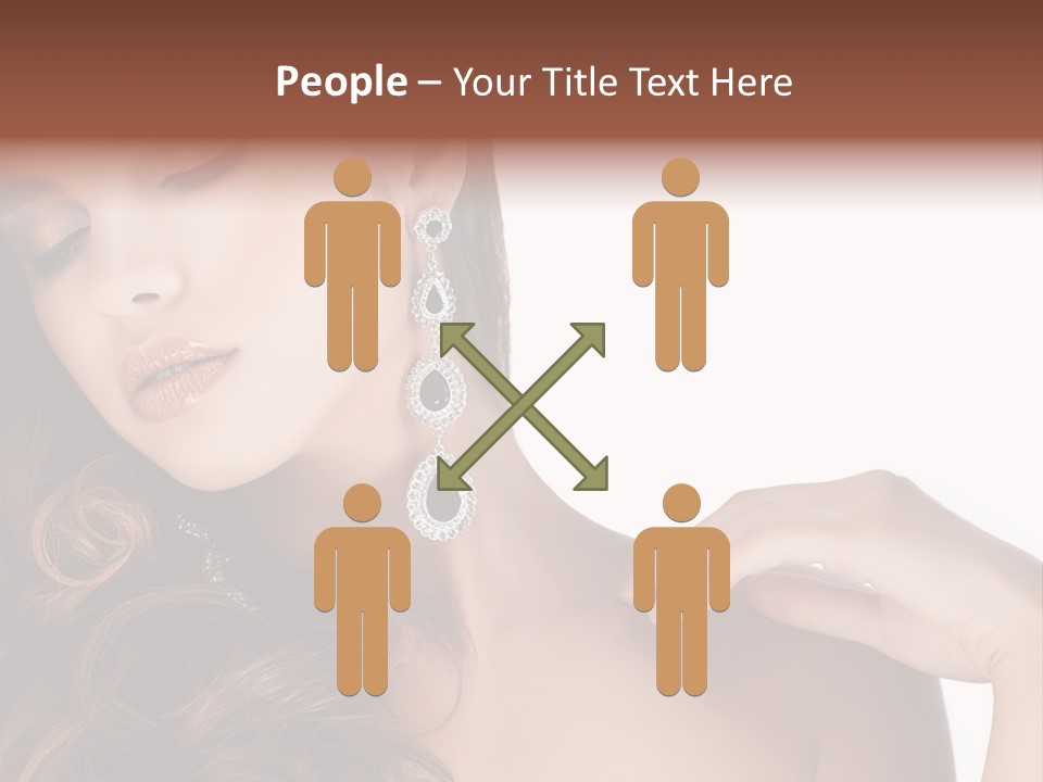 Woman Jewellery Brunette PowerPoint Template