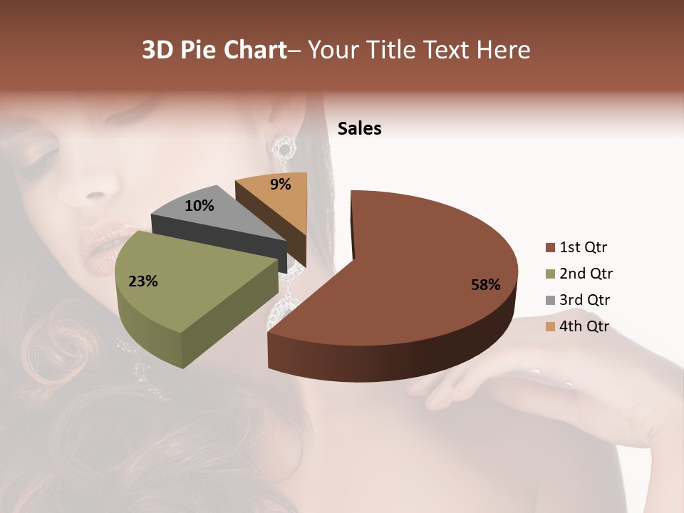 Woman Jewellery Brunette PowerPoint Template