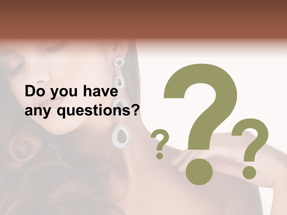 Woman Jewellery Brunette PowerPoint Template