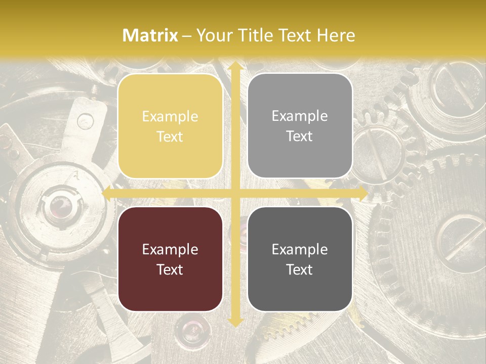 Isolated Steel Cogs PowerPoint Template