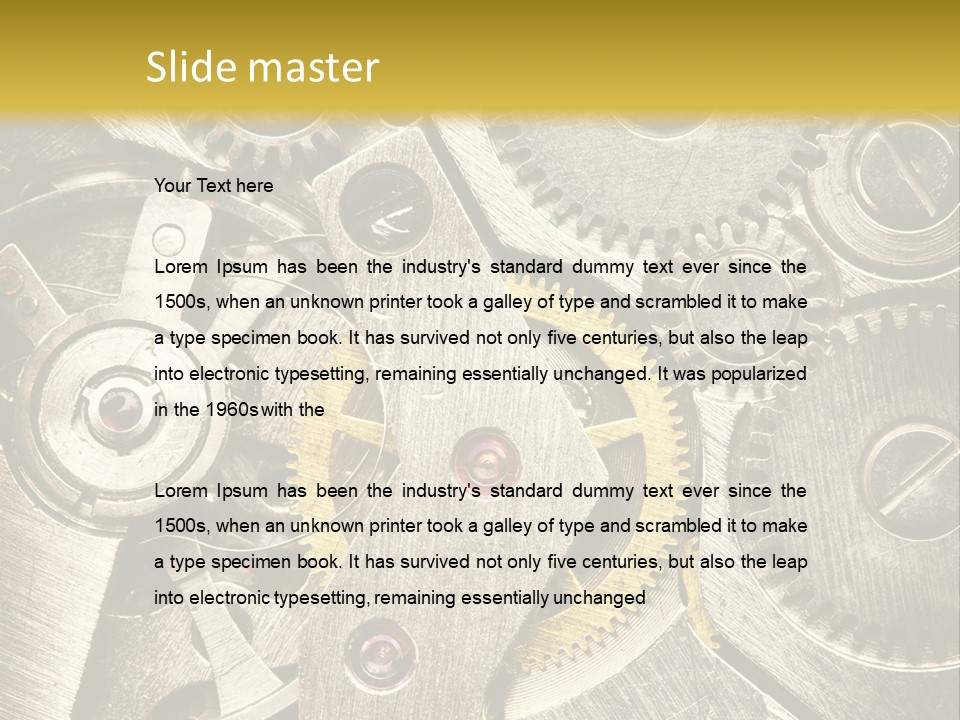 Isolated Steel Cogs PowerPoint Template