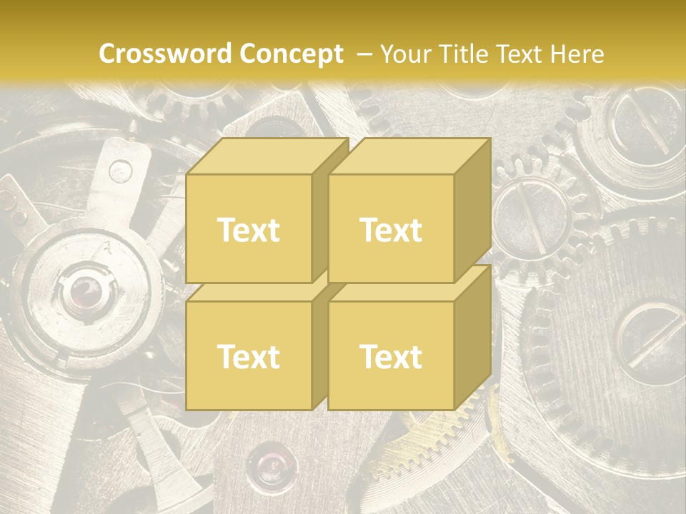 Isolated Steel Cogs PowerPoint Template