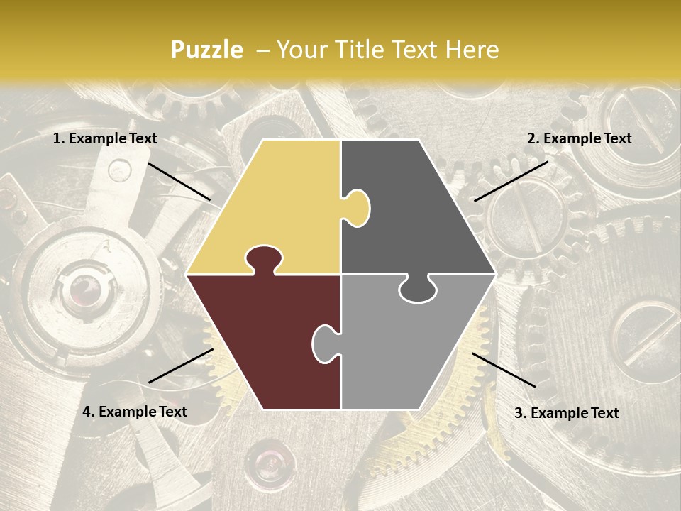 Isolated Steel Cogs PowerPoint Template
