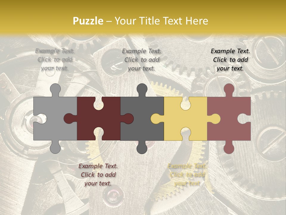 Isolated Steel Cogs PowerPoint Template