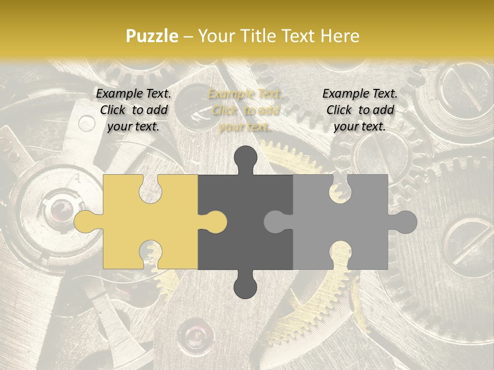 Isolated Steel Cogs PowerPoint Template