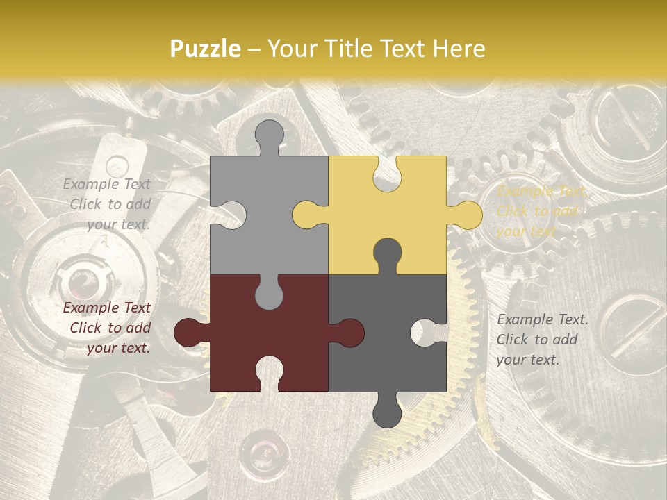 Isolated Steel Cogs PowerPoint Template