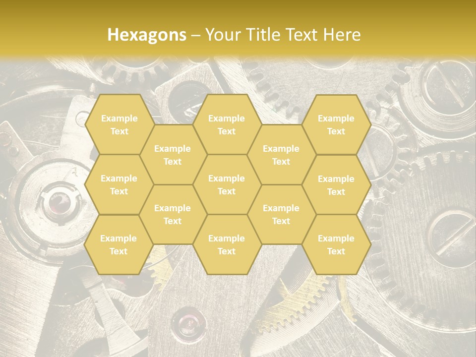 Isolated Steel Cogs PowerPoint Template