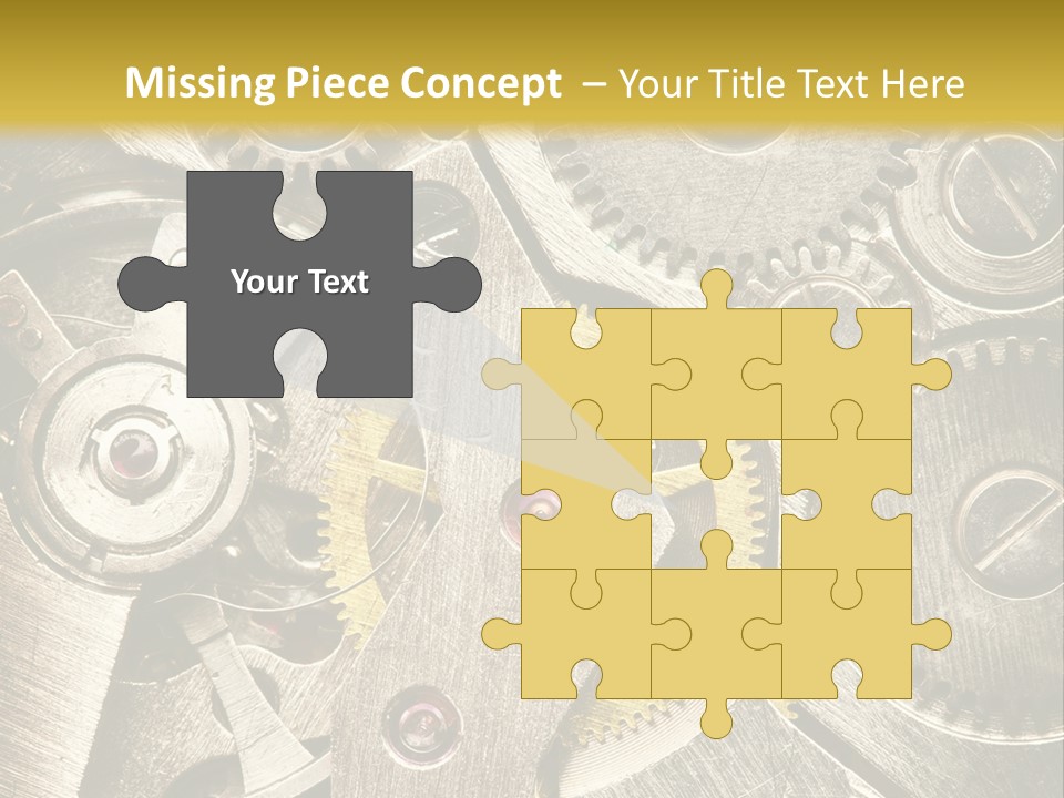 Isolated Steel Cogs PowerPoint Template