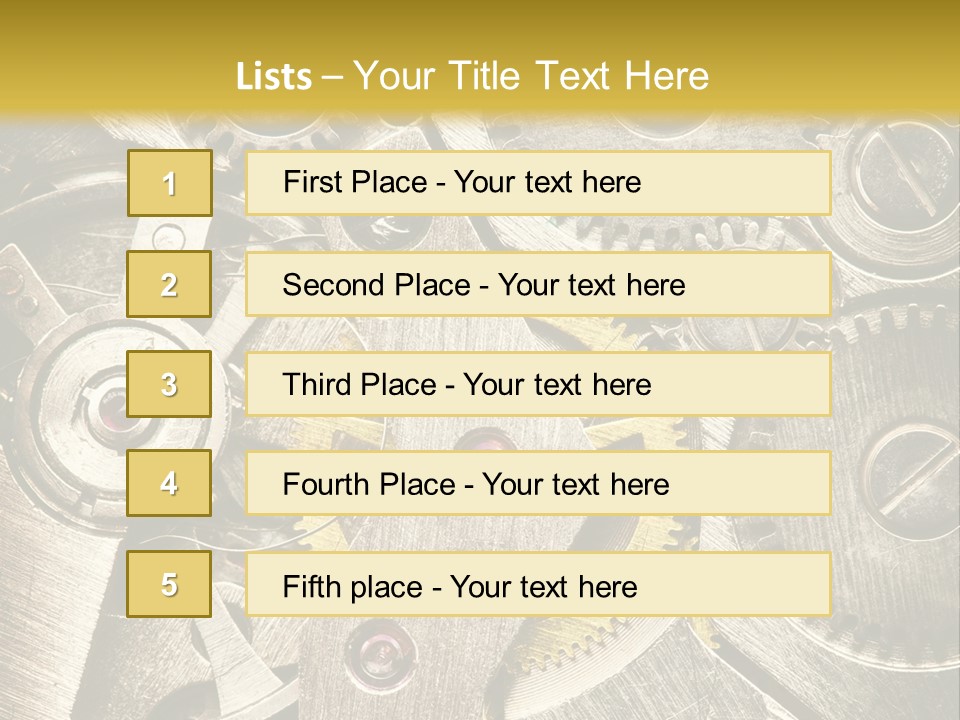 Isolated Steel Cogs PowerPoint Template