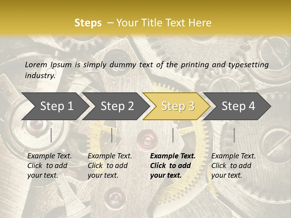 Isolated Steel Cogs PowerPoint Template