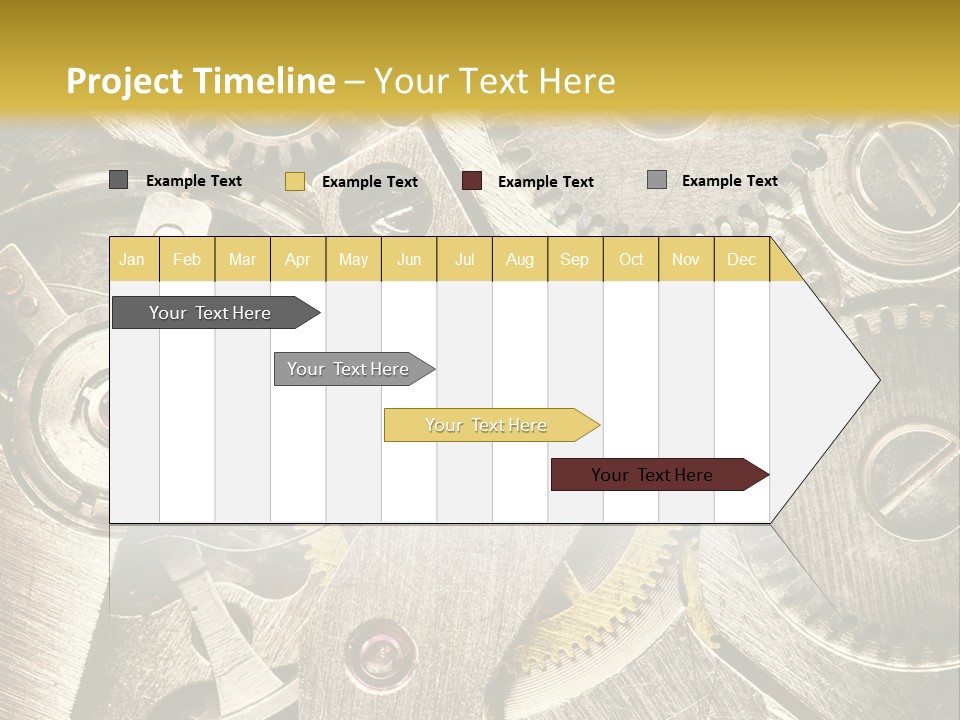 Isolated Steel Cogs PowerPoint Template