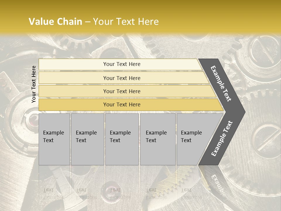 Isolated Steel Cogs PowerPoint Template