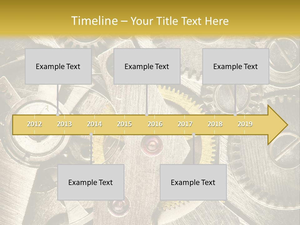 Isolated Steel Cogs PowerPoint Template