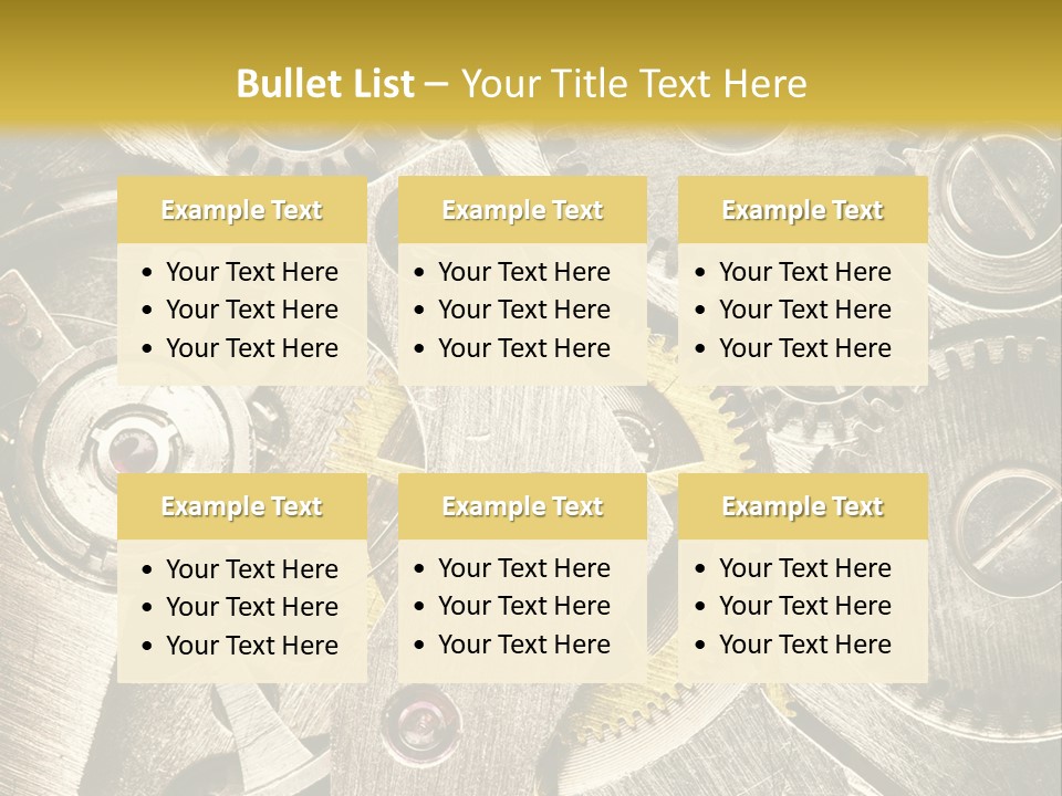 Isolated Steel Cogs PowerPoint Template