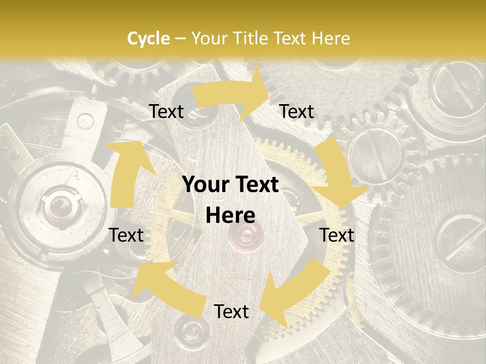 Isolated Steel Cogs PowerPoint Template