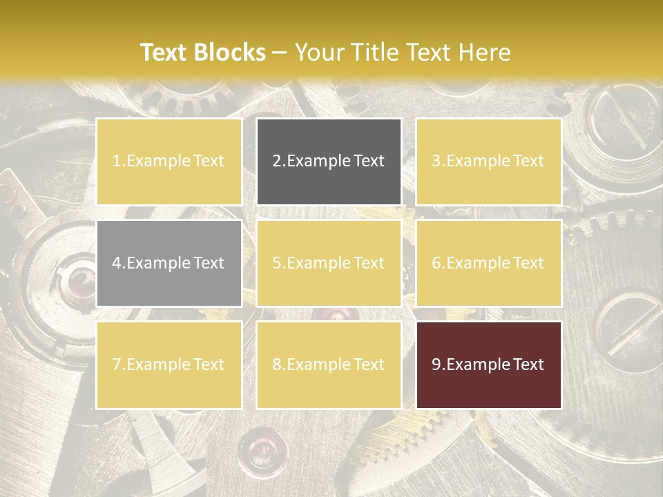 Isolated Steel Cogs PowerPoint Template