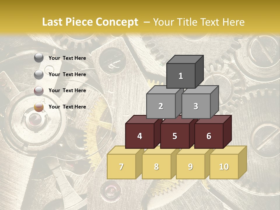 Isolated Steel Cogs PowerPoint Template