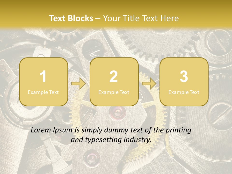 Isolated Steel Cogs PowerPoint Template