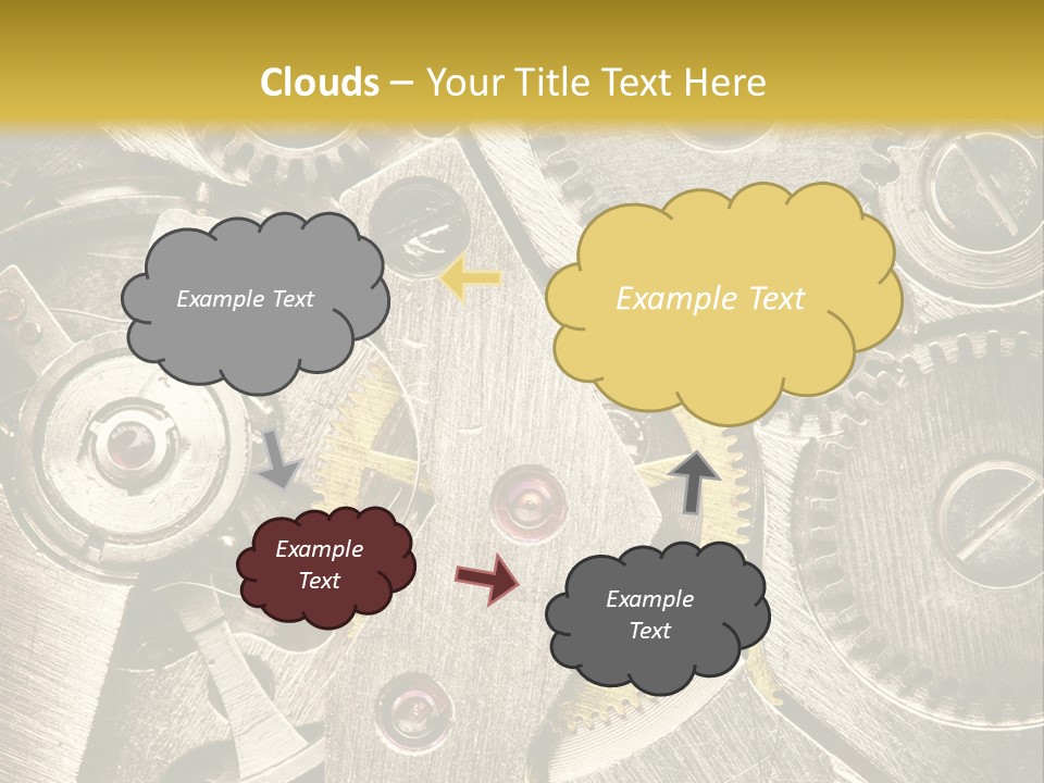 Isolated Steel Cogs PowerPoint Template