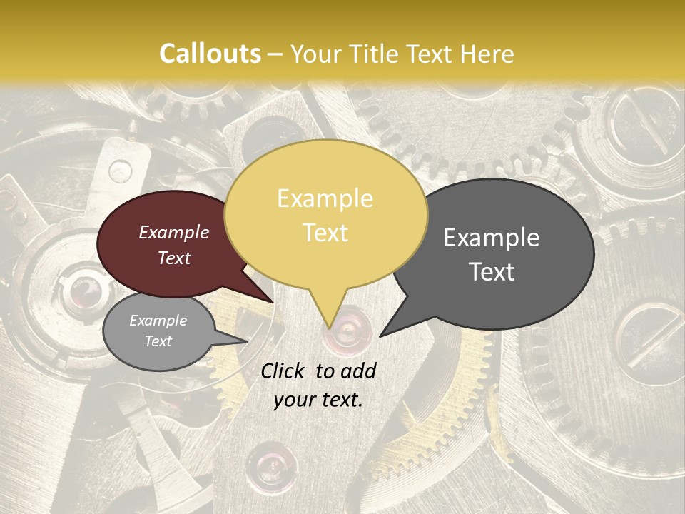 Isolated Steel Cogs PowerPoint Template