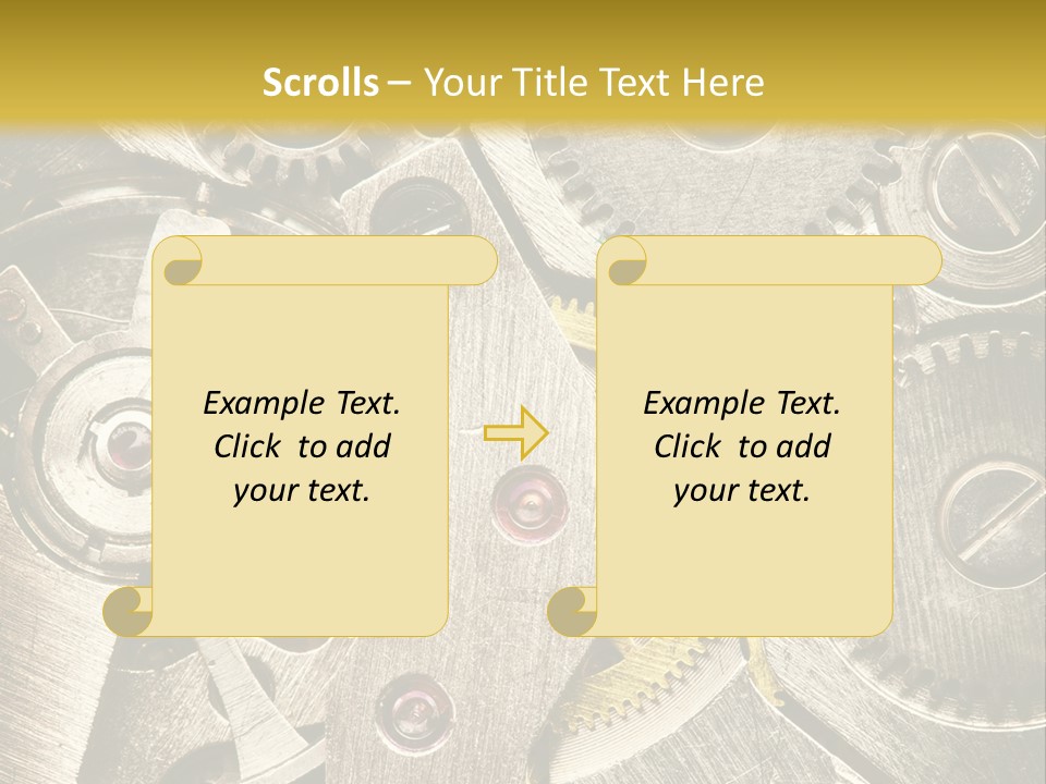 Isolated Steel Cogs PowerPoint Template