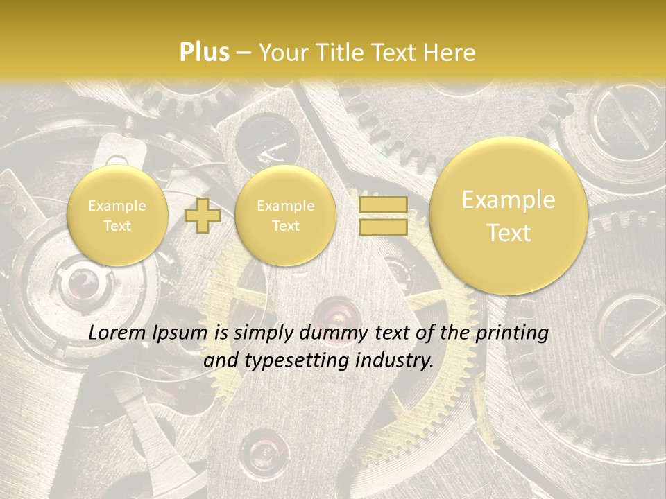 Isolated Steel Cogs PowerPoint Template