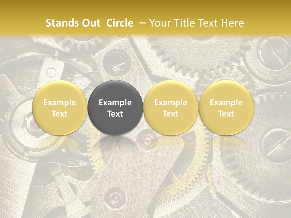 Isolated Steel Cogs PowerPoint Template