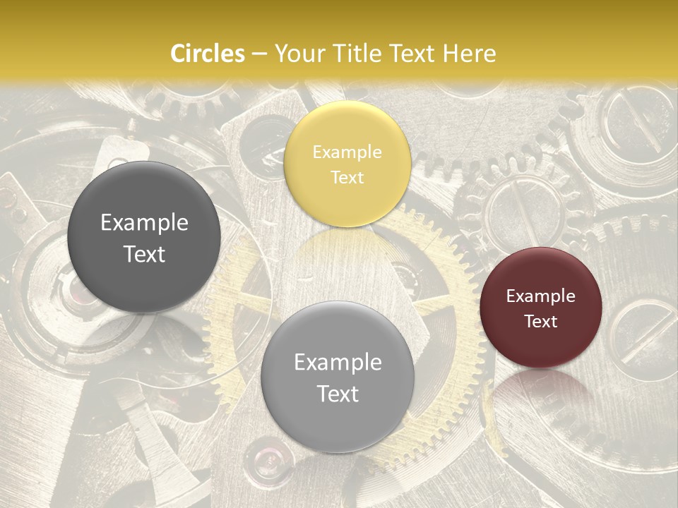 Isolated Steel Cogs PowerPoint Template