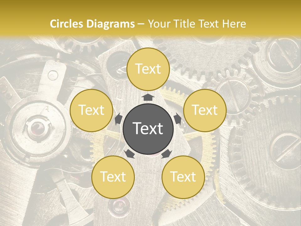 Isolated Steel Cogs PowerPoint Template
