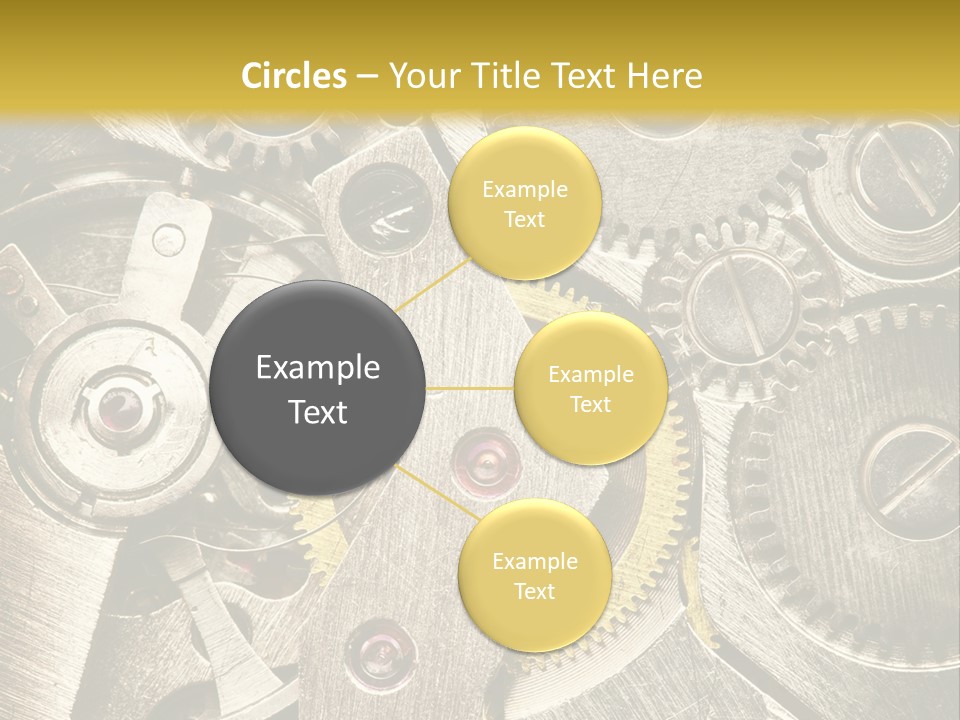 Isolated Steel Cogs PowerPoint Template